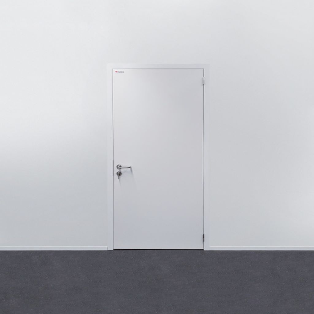 Hinged service door BBE - Clear opening : 800 x 2000 mmH - ALU U frame - Hinges right