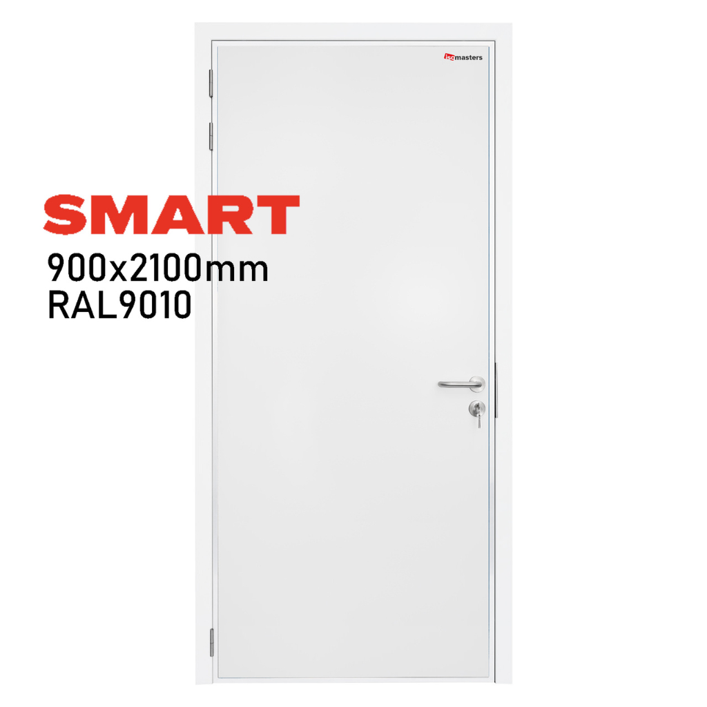 SMART hinged service door: RAL9010 - left - 900x2100mm