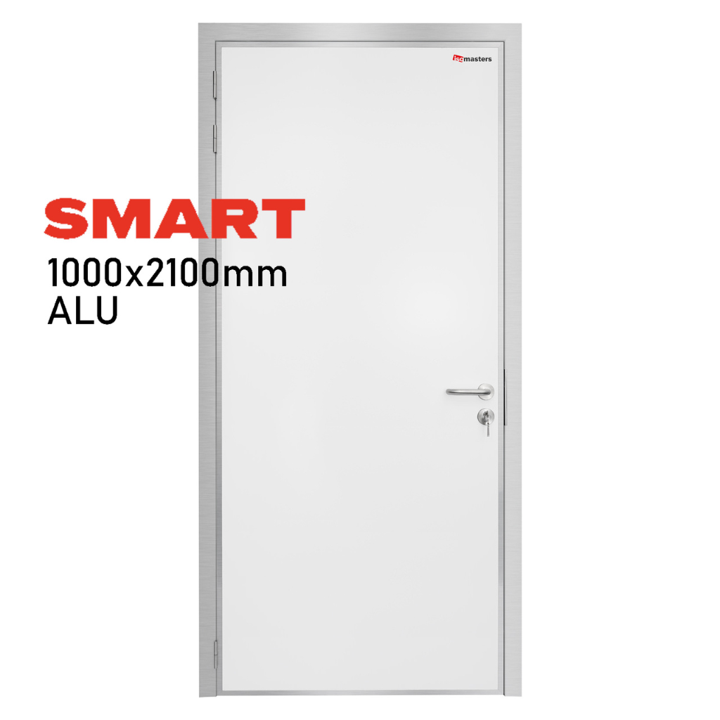 SMART hinged service door: Anodized aluminium - left - 1000x2100mm