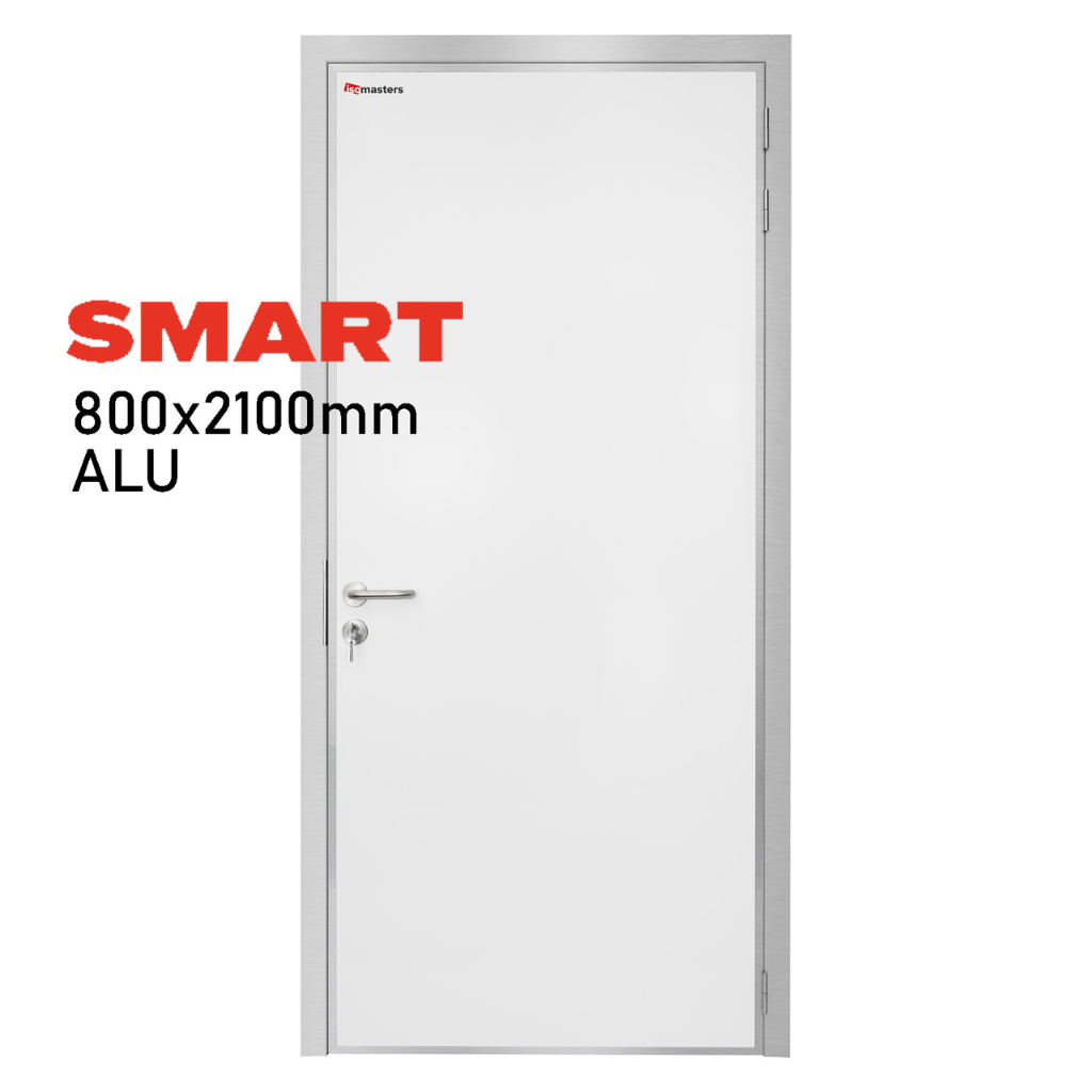 SMART hinged service door: Anodized aluminium - right - 800x2100mm