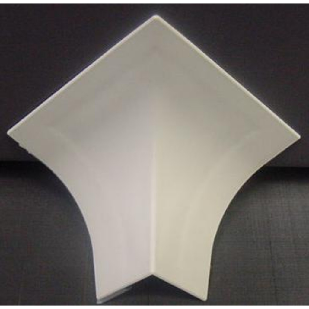 PVC exterior angle for PVC curved corner - 2 directions - large model 55mm - RAL 9010