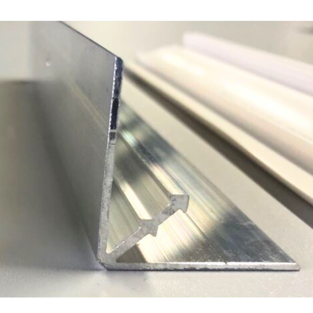 ALU profil de fixation pour angle arrondi PVC - perforé - 40 x 40 x 1,5 mm + ø 4 mm / 300 - 4000mm