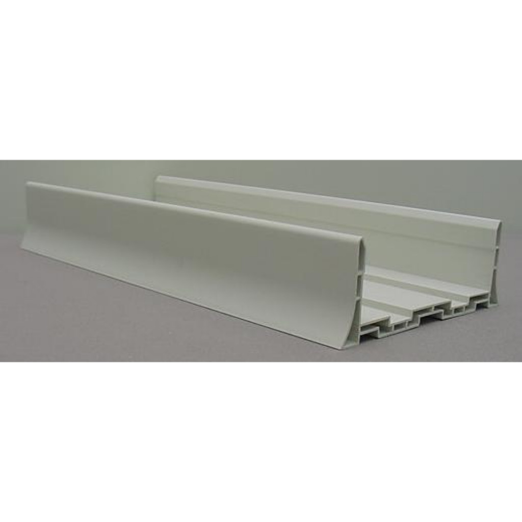 PVC U-Skirting board profile - RAL 9010 - 3.000mm - 45 x 80 x 45mm
