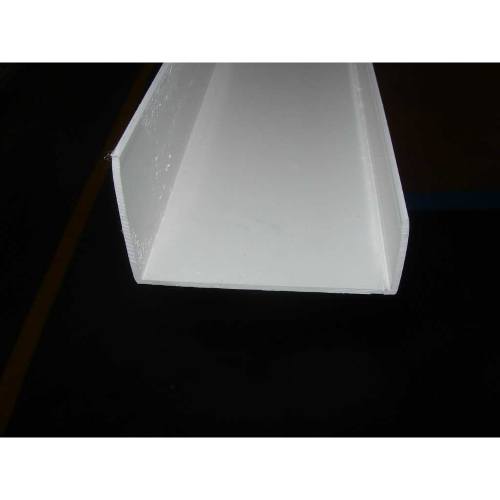 PVC U-Profile - asymmetric - RAL 9010 - 4000mm - 30 x 100 x 50 - 2,5mm, White 4000mm