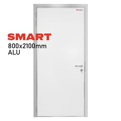 SMART hinged service door: Anodized aluminium - left - 800x2100mm