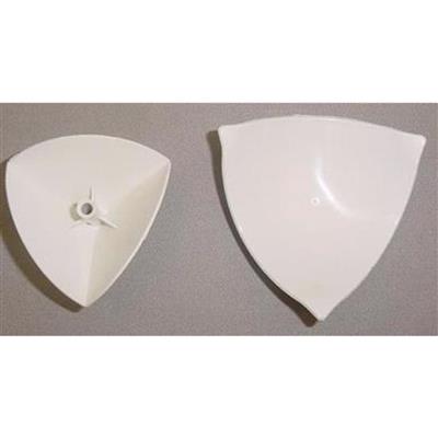 PVC finishing set for curved corner - 3 directions - large model 55mm - RAL 9010