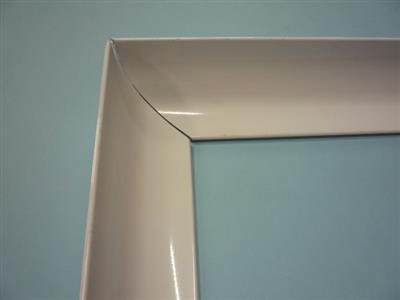 ALU Interior angle for curved corner profile - 2 directions - R = 45mm - 1,8 mm 2 x 500 mml, RAL 9010