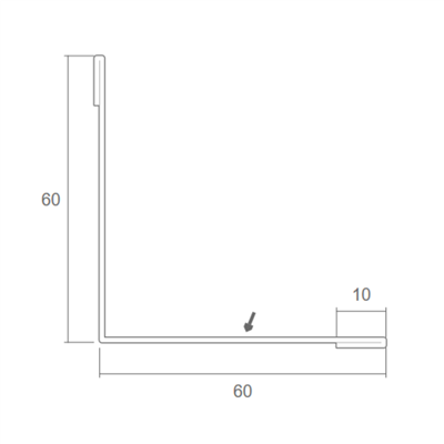 Inner corner – LIN folded – 10x60x60x10mm