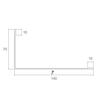 Outer corner – LUI folded - 10x70x140x10mm
