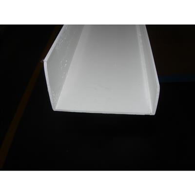 PVC U-Boden Profil - asymmetrisch - RAL 9010 - 4000mm - 30 x 60 x 50 - 2,5mm, Weiß 4000mm