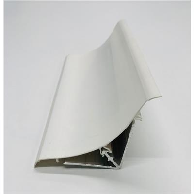 Set of curved PVC corner + punched ALU base profile - RAL 9010 - 3000mm - 40 x 40 x 1,5 mm + ø 4 mm / 300 No fasteners