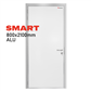 SMART hinged service door: Anodized aluminium - left - 800x2100mm