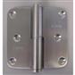 Stainless Steel hinge Argenta - 80 x 80mm - Left - 12mm / 2,5 with bend