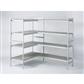 Racks in  aluminium with perforated synthetic grids.
L rack setup: 1800x1200x1700mmH